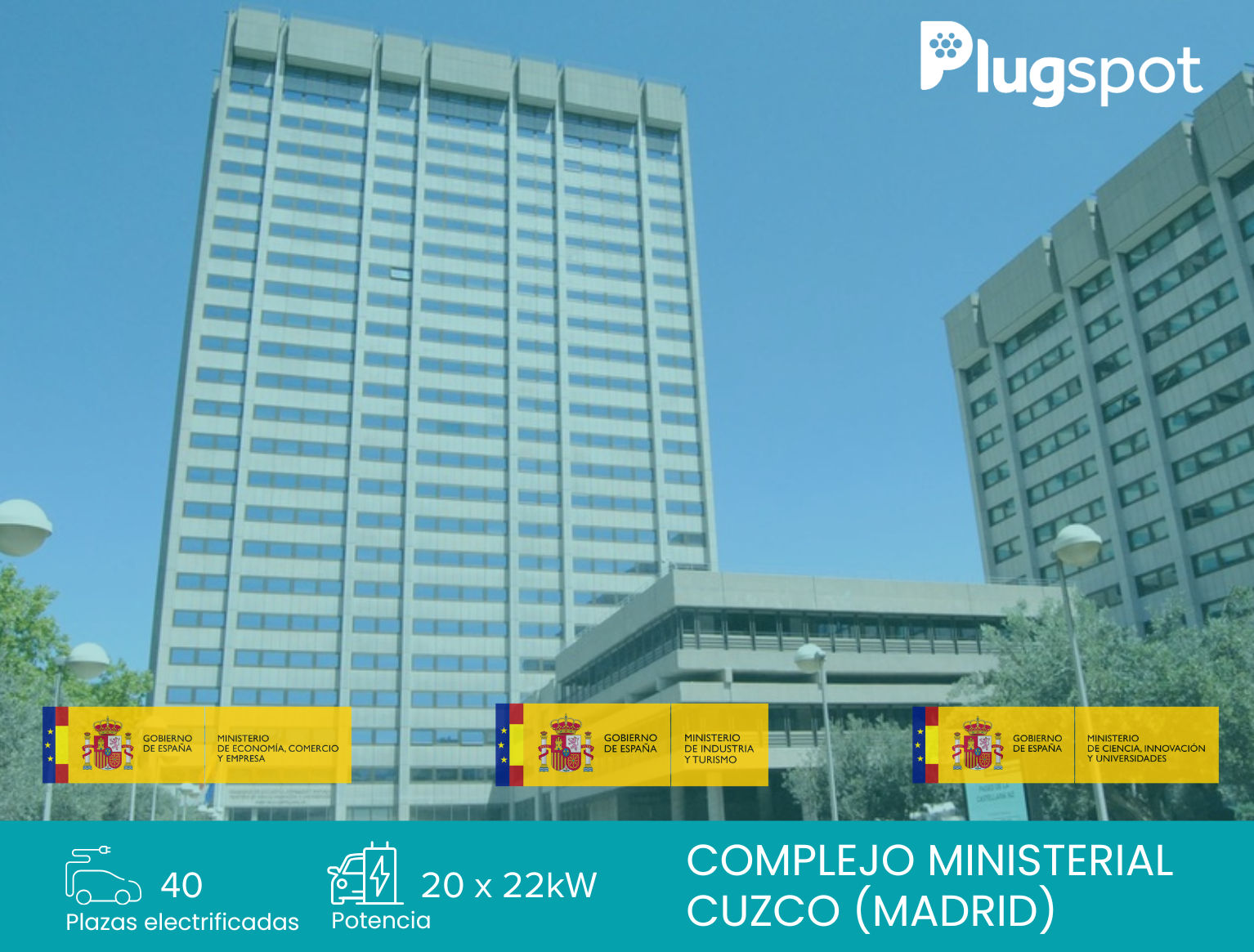 Plugspot será responsable de la gestión y mantenimiento de los puntos de recarga de las sedes de los ministerios de Economía, de Industria y Turismo, y de Ciencia